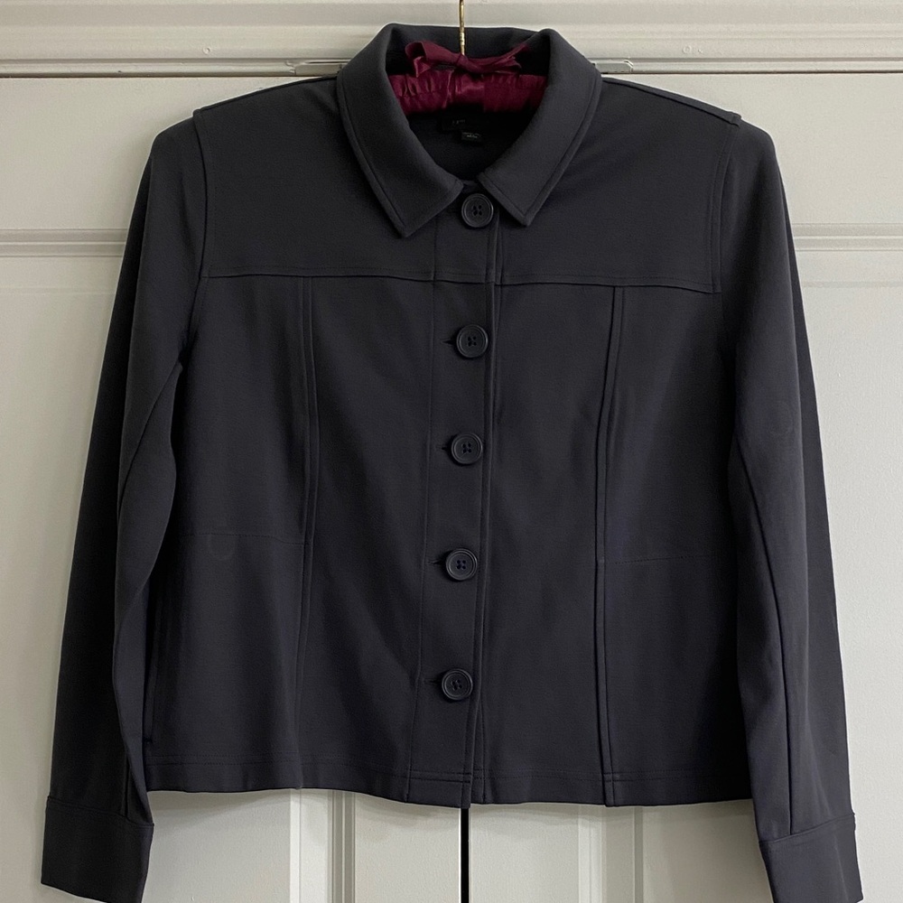 J. Jill Black Button-Up Blazer/Jacket